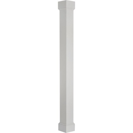 Ekena Millwork 6" x 8' Endura-Aluminum Natchez Style Column, Square Shaft (For Post Wrap Installation) Non-Tapered EA0608INPSPNANA